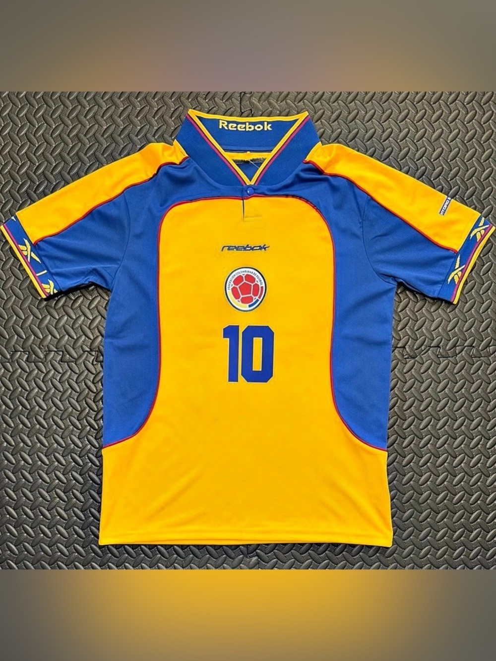 Reebok Colombia National Team Valderrama #10 Home Jersey Yellow & Blue